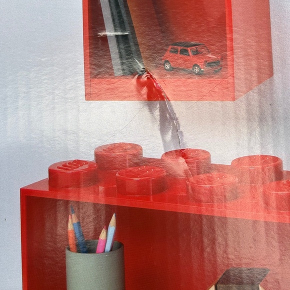 Lego 2-Piece Red Brick Shelf Storage Toy Display Set Ages 3+ - New, Dinged Box - Picture 3 of 9